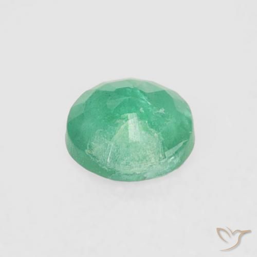 Esmeralda verde natural 0,16ct, corte redondo, VS
