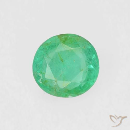 Esmeralda verde natural 0,17ct, corte redondo, VS