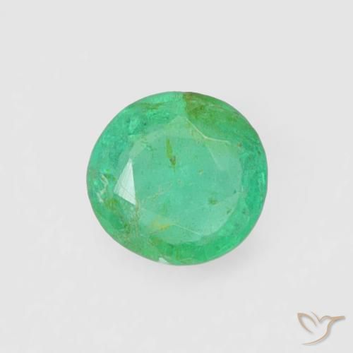 Esmeralda verde natural 0,17ct, corte redondo, VS