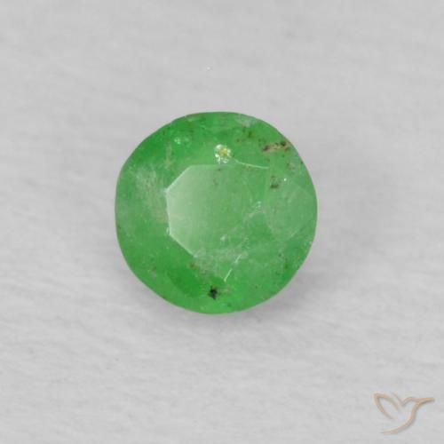 Esmeralda Verde amarelado claro Natural 0.15ct, Redondo, VS-SI