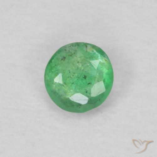 0.12ct Natural Luz verde Esmeralda, Redondo, VS-SI