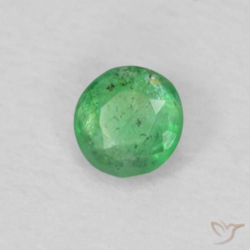 Esmeralda Luz verde Natural 0.12ct, Redondo, VS-SI