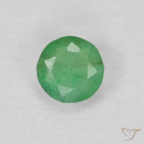 0.16ct Natural Verde amarelado Esmeralda, Redondo, VS-SI
