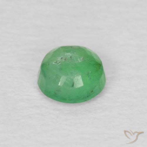 Esmeralda Verde amarelado Natural 0.16ct, Redondo, VS-SI