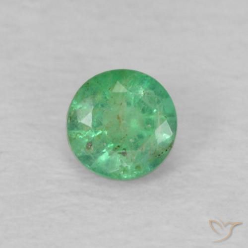 0.15ct Natural Luz verde Esmeralda, Redondo, VS-SI