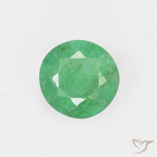 Esmeralda Verde claro Natural 0.14ct, Corte Redondo, VS