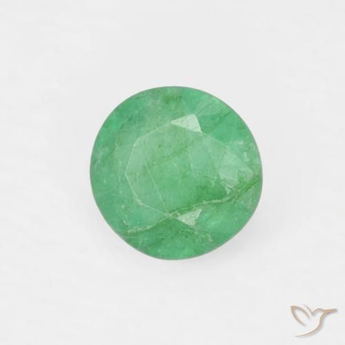Esmeralda Verde claro Natural 0.14ct, Corte Redondo, VS