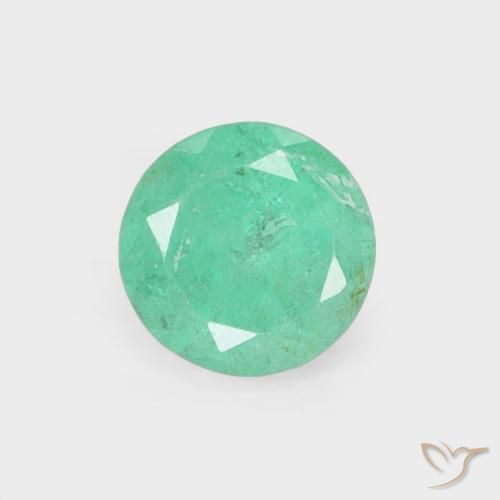 Esmeralda verde natural 0,25ct, corte redondo, VS