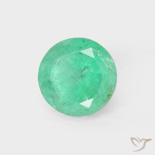Esmeralda verde natural 0,25ct, corte redondo, VS