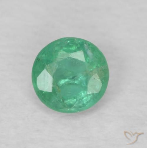 0.15ct Natural Azul verde Esmeralda, Redondo, VS-SI