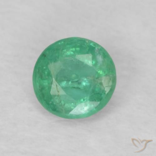 Esmeralda Azul verde Natural 0.15ct, Corte Redondo, VS-SI