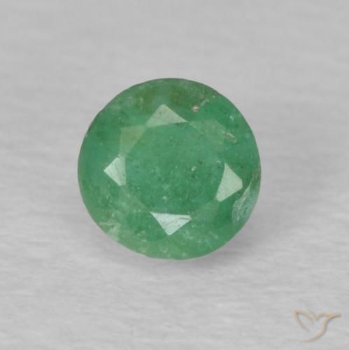 0.23ct Natural Luz verde Esmeralda, Redondo, VS-SI