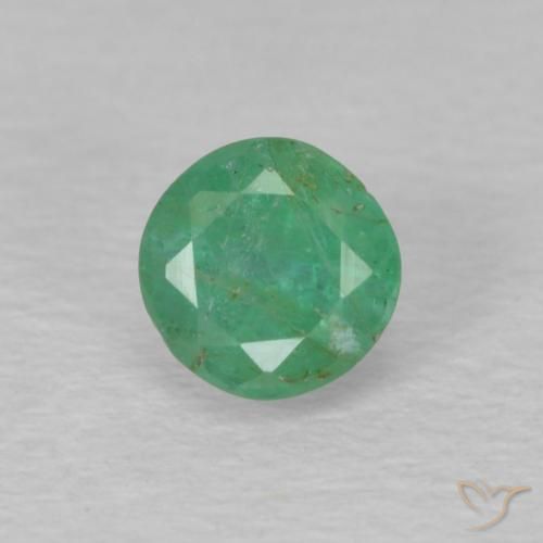 0.30ct Natural Verde médio Esmeralda, Redondo, VS-SI