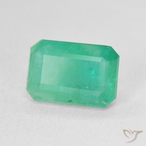 Esmeralda Azul verde Natural 3.46ct, Corte Octógono / Esmeralda, SI