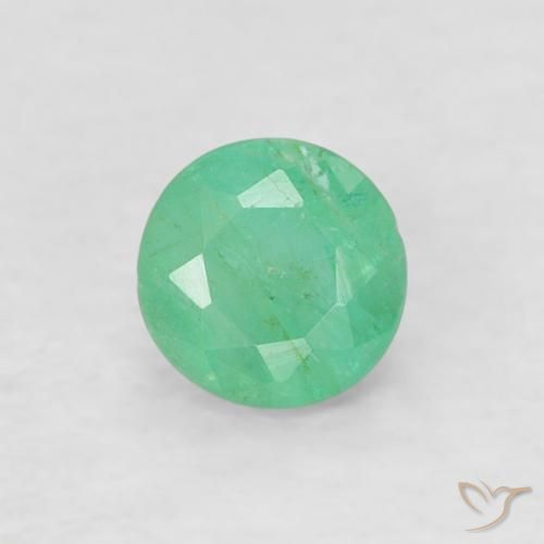 0.16ct Natural Menta verde Esmeralda, Redondo, SI