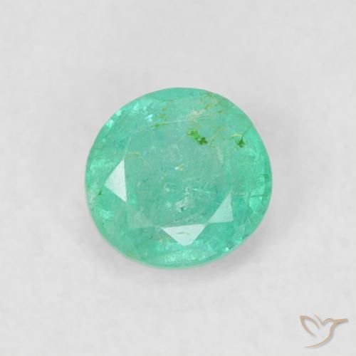 0.18ct Natural Luz verde Esmeralda, Redondo, SI