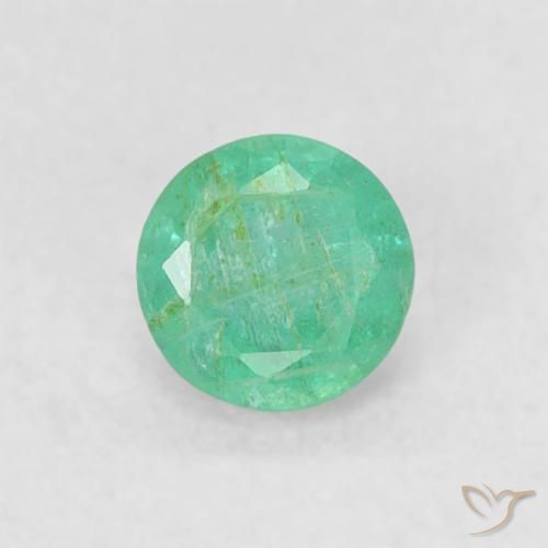 0.17ct Natural Verde Menta Intenso Esmeralda, Redondo, SI