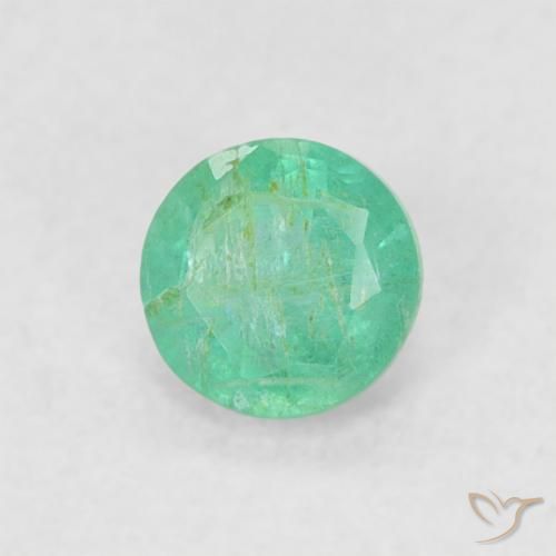 Esmeralda Verde Menta Intenso Natural 0.17ct, Redondo, SI
