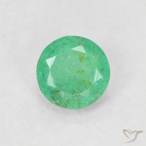0.17ct Natural verde elétrico Esmeralda, Redondo, SI