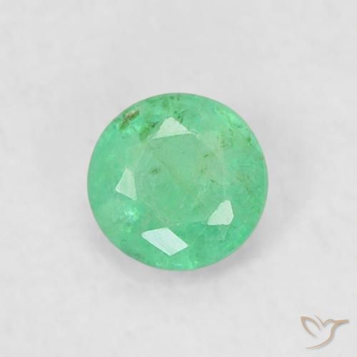 0.17ct Natural Menta verde Esmeralda, Redondo, SI