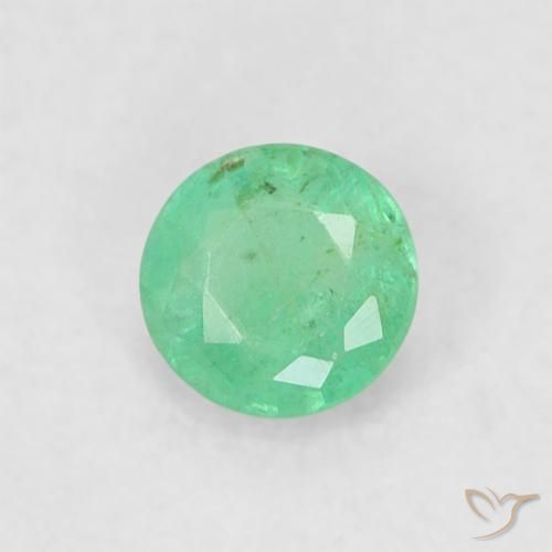 Esmeralda Menta verde Natural 0.17ct, Redondo, SI