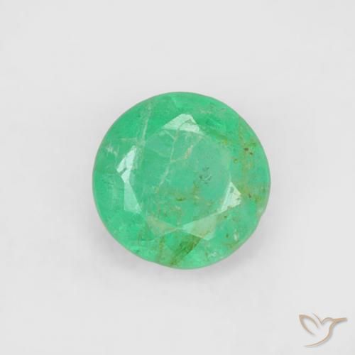 0.16ct Natural Azul verde Esmeralda, Redondo, SI