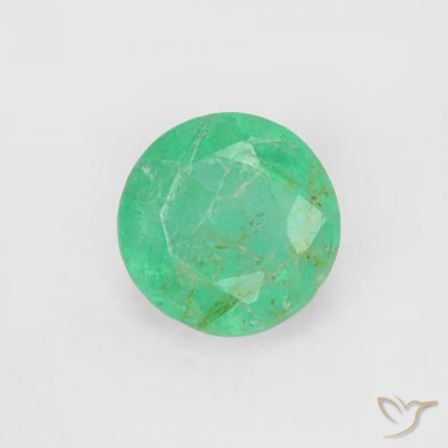 Esmeralda Azul verde Natural 0.16ct, Redondo, SI
