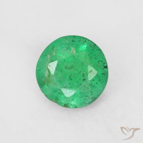 0.16ct Natural Verde Brilhante Esmeralda, Redondo, SI