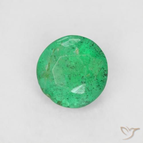 Esmeralda Verde Brilhante Natural 0.16ct, Corte Redondo, SI