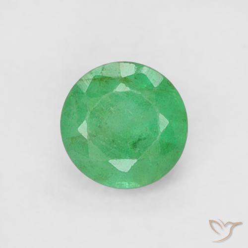 0.19ct Natural Luz verde Esmeralda, Redondo, SI