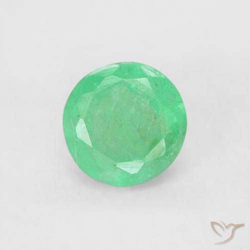 0.17ct Natural Verde Brilhante Esmeralda, Redondo, SI