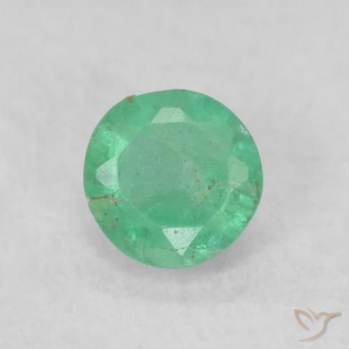 0.19ct Natural Verde médio Esmeralda, Redondo, SI