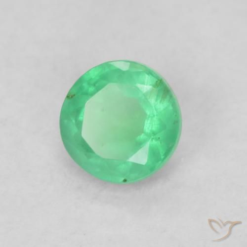 Esmeralda verde intenso Natural 0.17ct, Redondo, SI