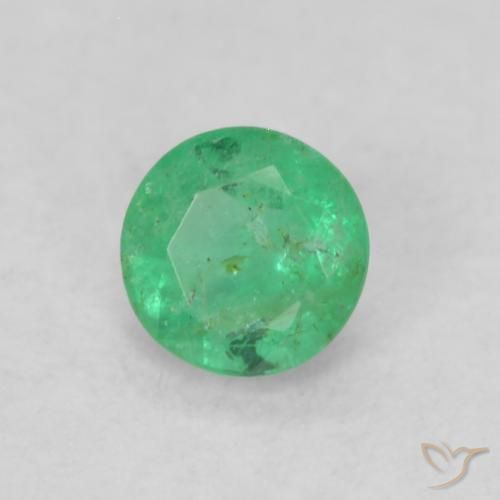 Esmeralda Verde claro Natural 0.17ct, Redondo, SI