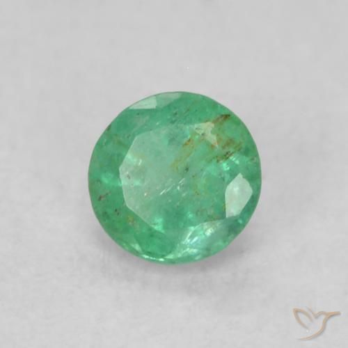Esmeralda Jade verde Natural 0.16ct, Redondo, SI