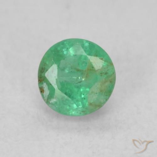 0.18ct Natural Verde médio Esmeralda, Redondo, SI