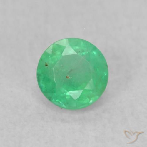 0.18ct Natural Luz verde Esmeralda, Redondo, SI