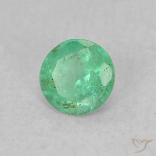 Esmeralda Verde claro Natural 0.16ct, Redondo, SI