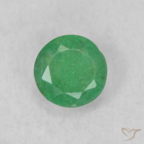 0.18ct Natural Luz verde Esmeralda, Redondo, SI