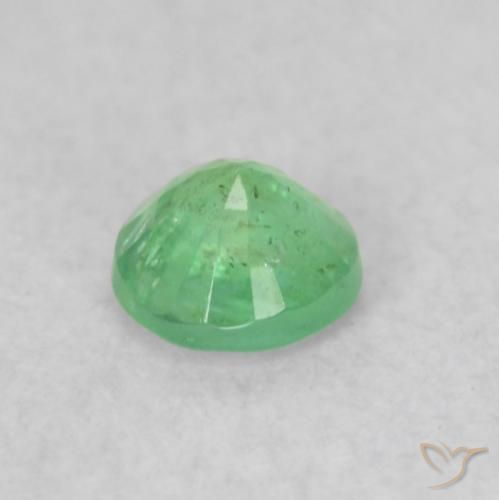 Esmeralda Verde amarelado claro Natural 0.17ct, Redondo, SI