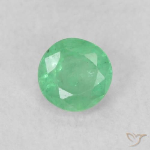 0.19ct Natural Luz verde Esmeralda, Redondo, SI