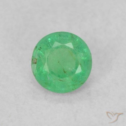 0.16ct Natural Luz verde Esmeralda, Redondo, SI