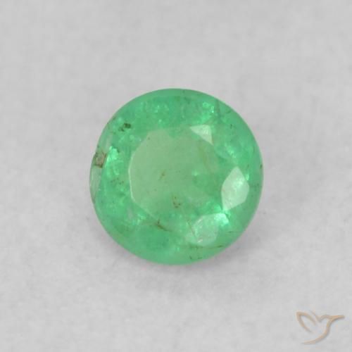 Esmeralda Luz verde Natural 0.16ct, Redondo, SI