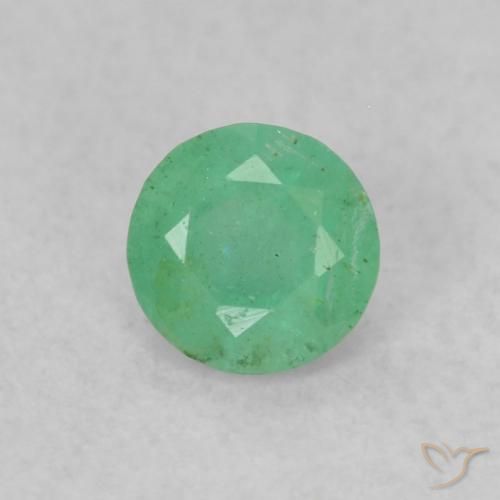 0.16ct Natural Luz verde Esmeralda, Redondo, SI