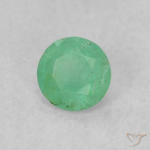 Esmeralda Luz verde Natural 0.16ct, Redondo, SI