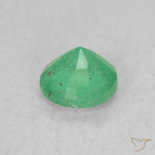 Esmeralda verde intenso Natural 0.17ct, Redondo, SI