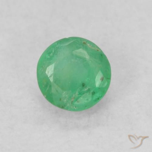 0.19ct Natural verde elétrico Esmeralda, Redondo, SI