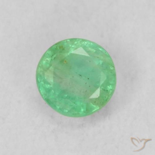0.20ct Natural verde elétrico Esmeralda, Redondo, SI