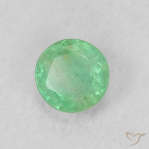 Esmeralda verde elétrico Natural 0.20ct, Redondo, SI