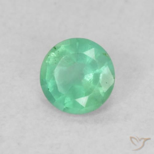 Esmeralda Verde Frio Natural 0.14ct, Redondo, SI